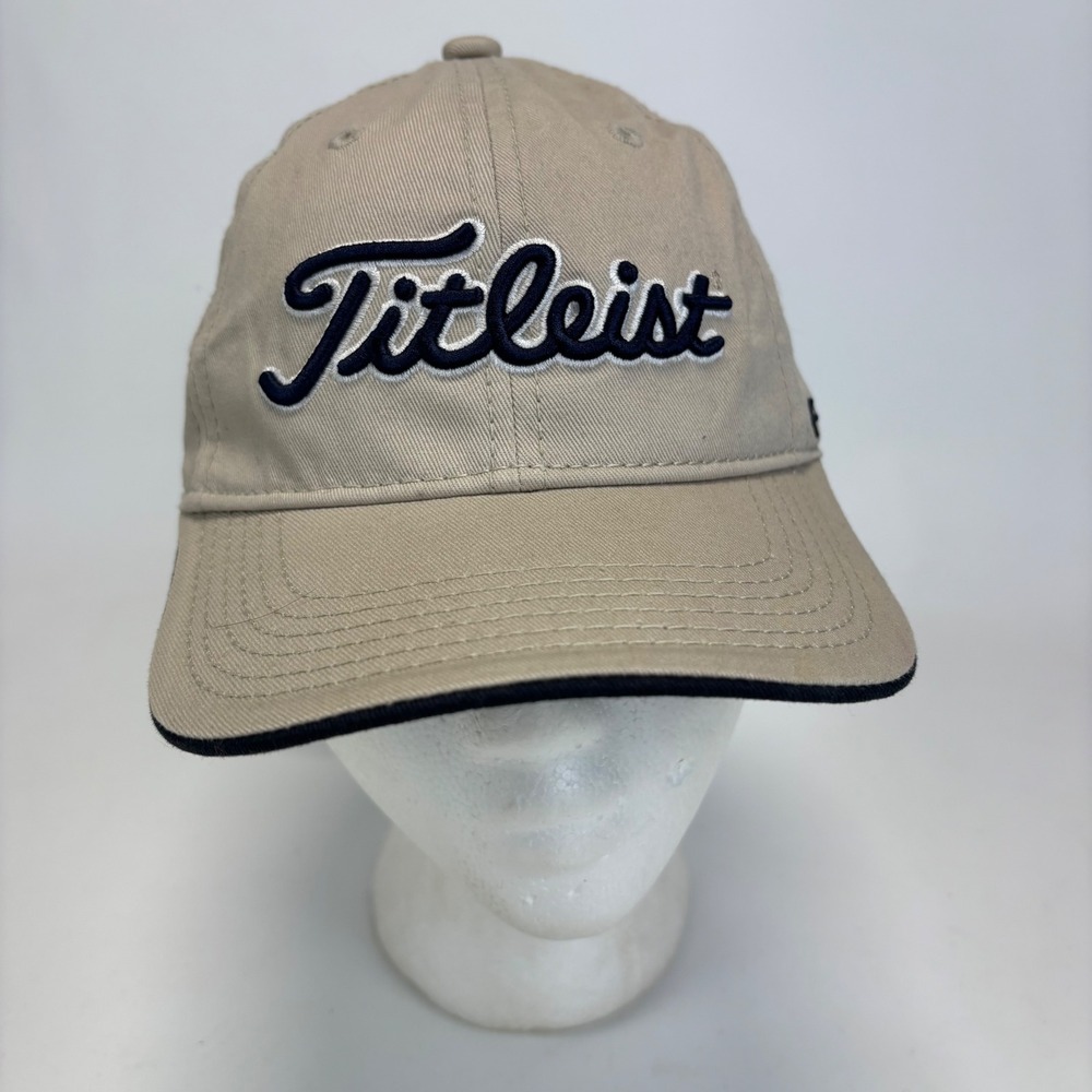 Titleist Golf Hat Youth Kids One Size Pro V1 FootJoy Adjustable Cap Beige